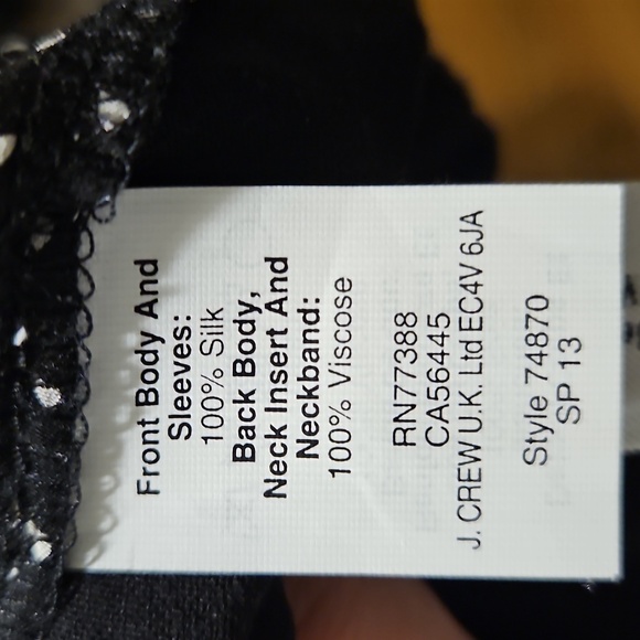 Madewell 100% Silk (Front) Black & White Heart Print Blouse Shirt Size Small - Picture 5 of 6